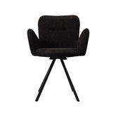 Pachet 3+1 Scaun de dining rotativ, gri, din material textil si cadru metalic Papilio